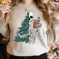 Sorta Merry Sorta Scary Sweatshirt, Funny Christmas Shirt, Cute Spooky Season Sweater, Custom Christmas Skeleton Shirt,...