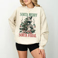 Sorta Santa Sorta Feral Sweatshirt, Christmas Season Sweatshirt, Christmas Feral girl Sweatshirt, Christmas Sweatshirt,...