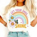 Soul Shine Tshirt, Rainbow Shirts, Daisy Gifts, Positive Vibes Tee, Butterfly Art Shirt, Inspirational T-Shirt, Colorful...