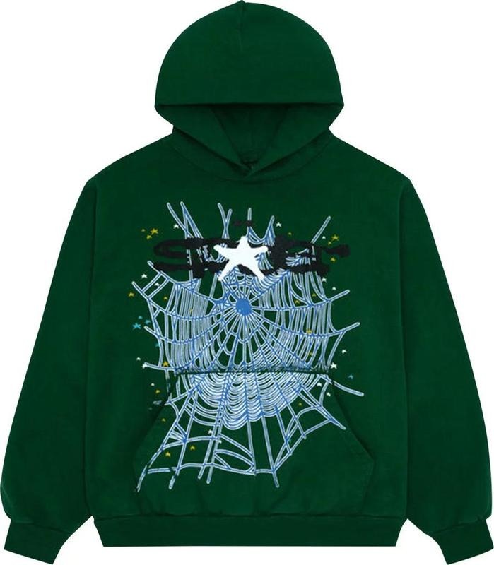 Sp5der Web Hoodie Hunter Green T-Shirts, Sweatshirt | CiraTrend.com