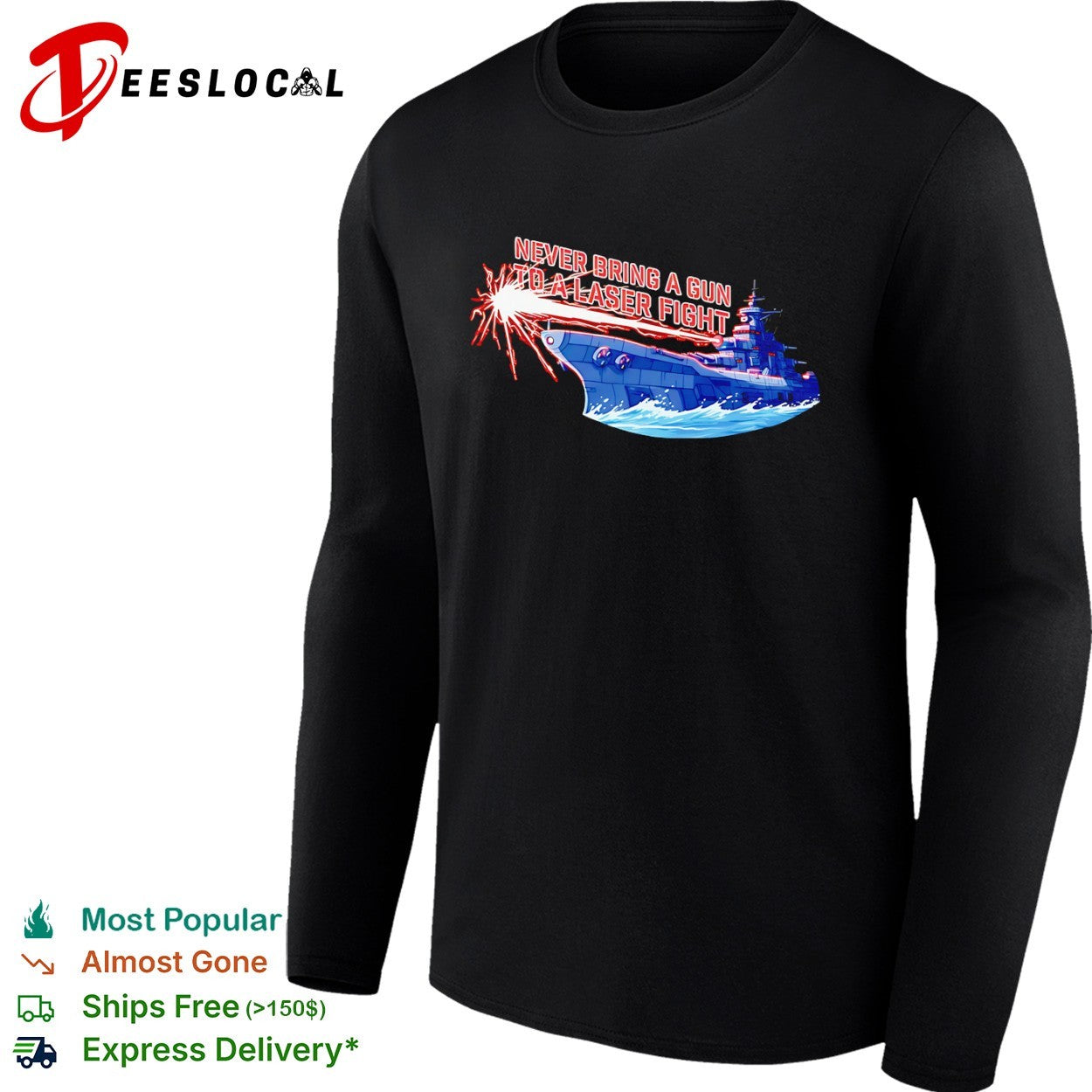 Space Battleship Yamato firing laser never bring a gun to a fight shirt