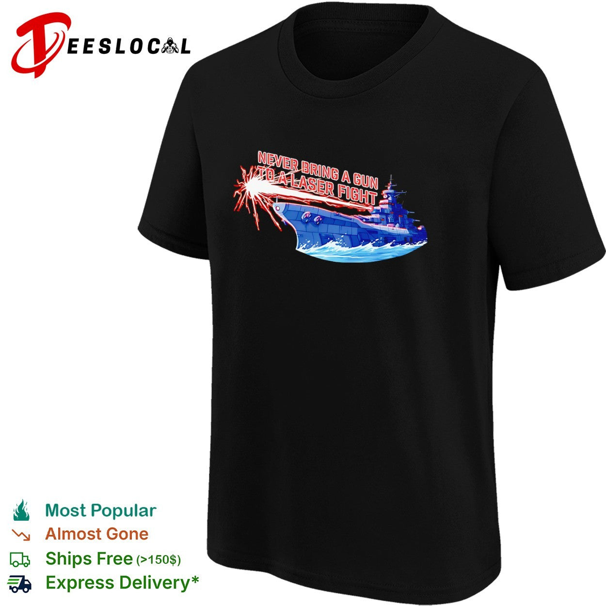 Space Battleship Yamato firing laser never bring a gun to a fight shirt