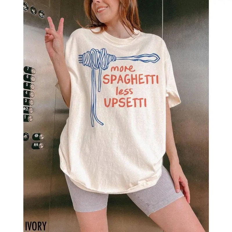 Spaghetti Shirt, Funny Food Shirt, Foodie T Shirt, Food Humor, Funny Saying TShirt, Silly T-Shirt, More Spaghetti Less...