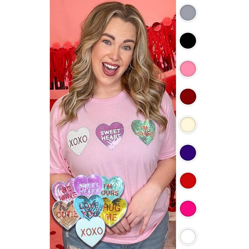 Sparkle Conversation Heart T-Shirt Hoodie, Sweatshirt | CiraTrend.com