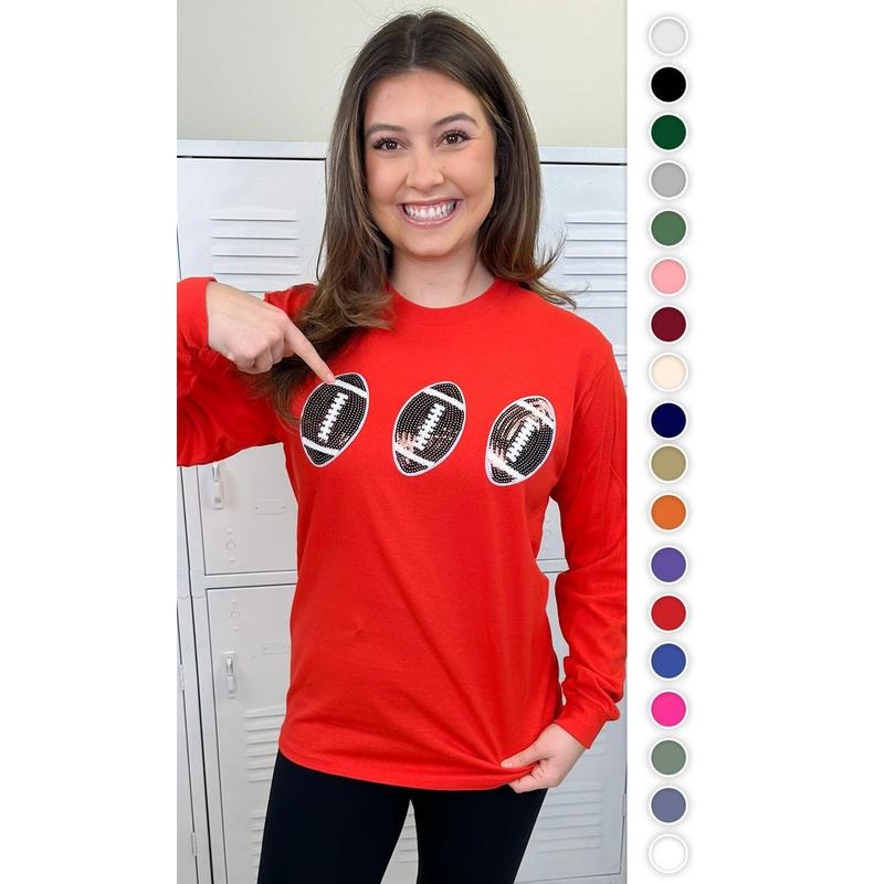 Sparkle Football Adult Long Sleeve - Cozy Gridiron Glow #FootballVibes #SparkleLongSleeve #TouchdownShine T-Shirts,...