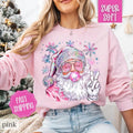 Sparkle Santa Sweatshirt, Preppy Christmas Crewneck,  Womens Holiday Sweater T-Shirts, Hoodie | CiraTrend.com