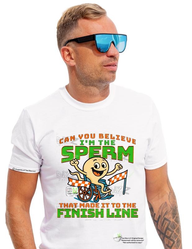 Sperm to the Finish Line - Men's Funny Graphic T-Shirt Hoodie, Sweatshirt | CiraTrend.com