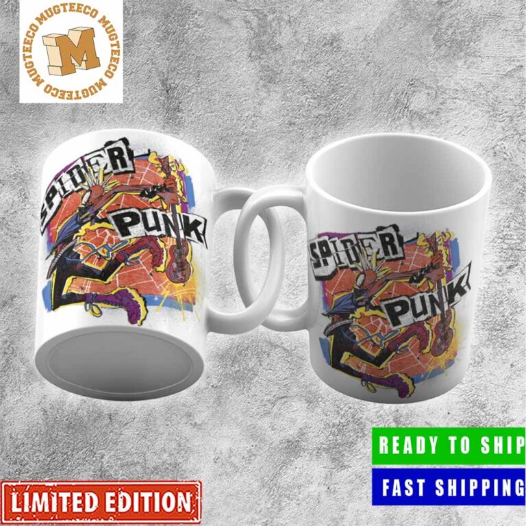 Spider-Man Across The Spider-Verse Spider-Punk Using His Guitar Punk Rock Merchandise Ceramic Mug