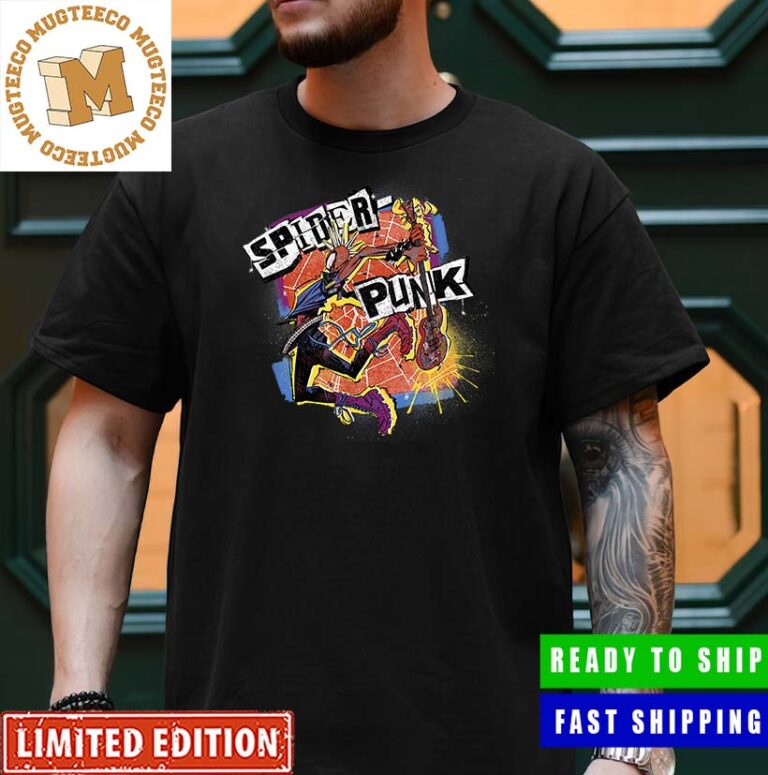Spider-Man Across The Spider-Verse Spider-Punk Using His Guitar Punk Rock Merchandise Premium Unisex T-Shirt