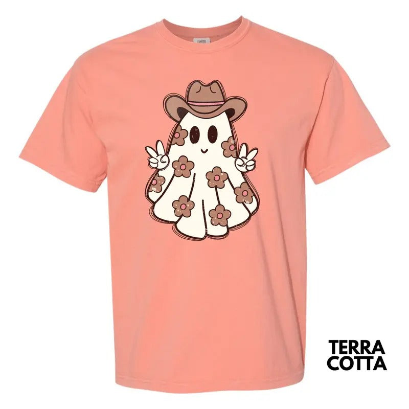 Spooky Cowgirl Ghost Comfort Colors T-Shirt 'NLB' Hoodie, Sweatshirt | CiraTrend.com
