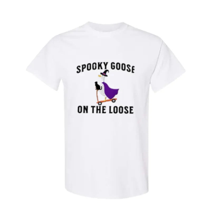 Spooky Goose On The Loose Sweatshirt, Silly Goose Halloween Hoodie, Funny Halloween Shirt, Trendy Goosee Hoodie, Humor Tee