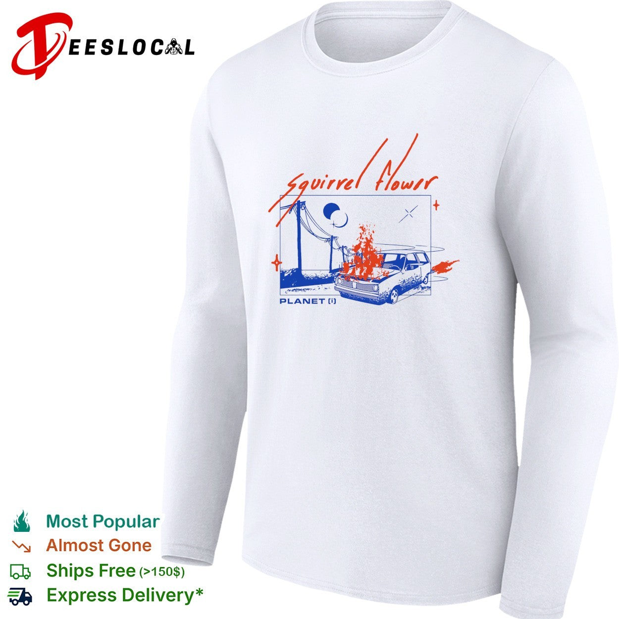 Squirrel Flower burning car poster shirt