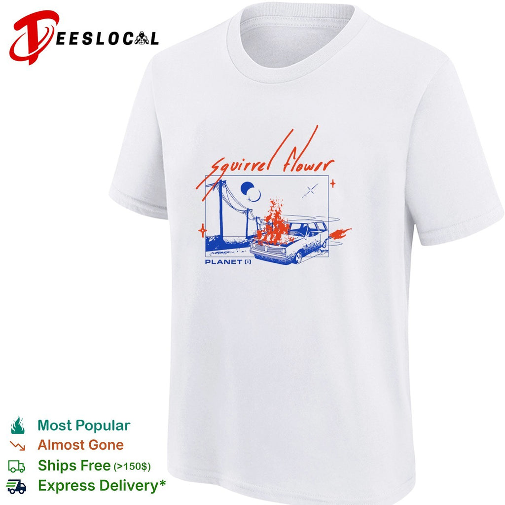 Squirrel Flower burning car poster shirt