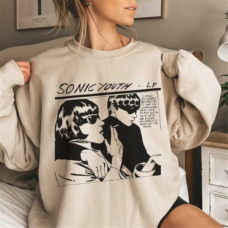 Ssonic Goo Album Crewneck, 80s 90s Grunge Rock Music, 90s Band Merchandise, Unisex Sweater Pullover Tee Hoodie, Sweatshirt