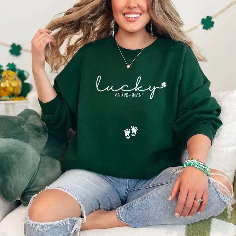 St Patrick's Day Pregnancy Reveal Sweatshirt,St Pattys Day Pregnancy Announcement Shirt,St Patricks Maternity...
