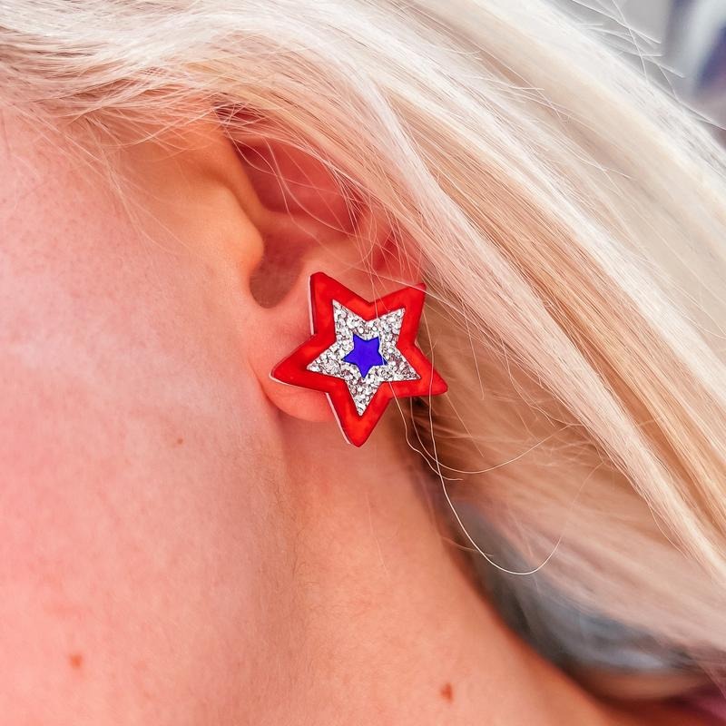 Star 4th of July Glitter Stud Earrings T-Shirts, Hoodie, Sweatshirt | CiraTrend.com