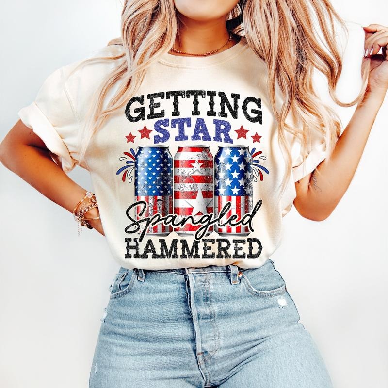 Star Spangled Hammered T-Shirt, Funny 4th of July T-Shirt, Sparkly T-Shirt, USA, Freedom, America T-Shirt Hoodie, Sweatshirt