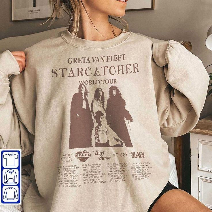 Starcatcher World Tour 2023 Sweatshirt - Greta Van Fleet Fan Merch, Concert Shirt Gift for Fans Hoodie | CiraTrend.com