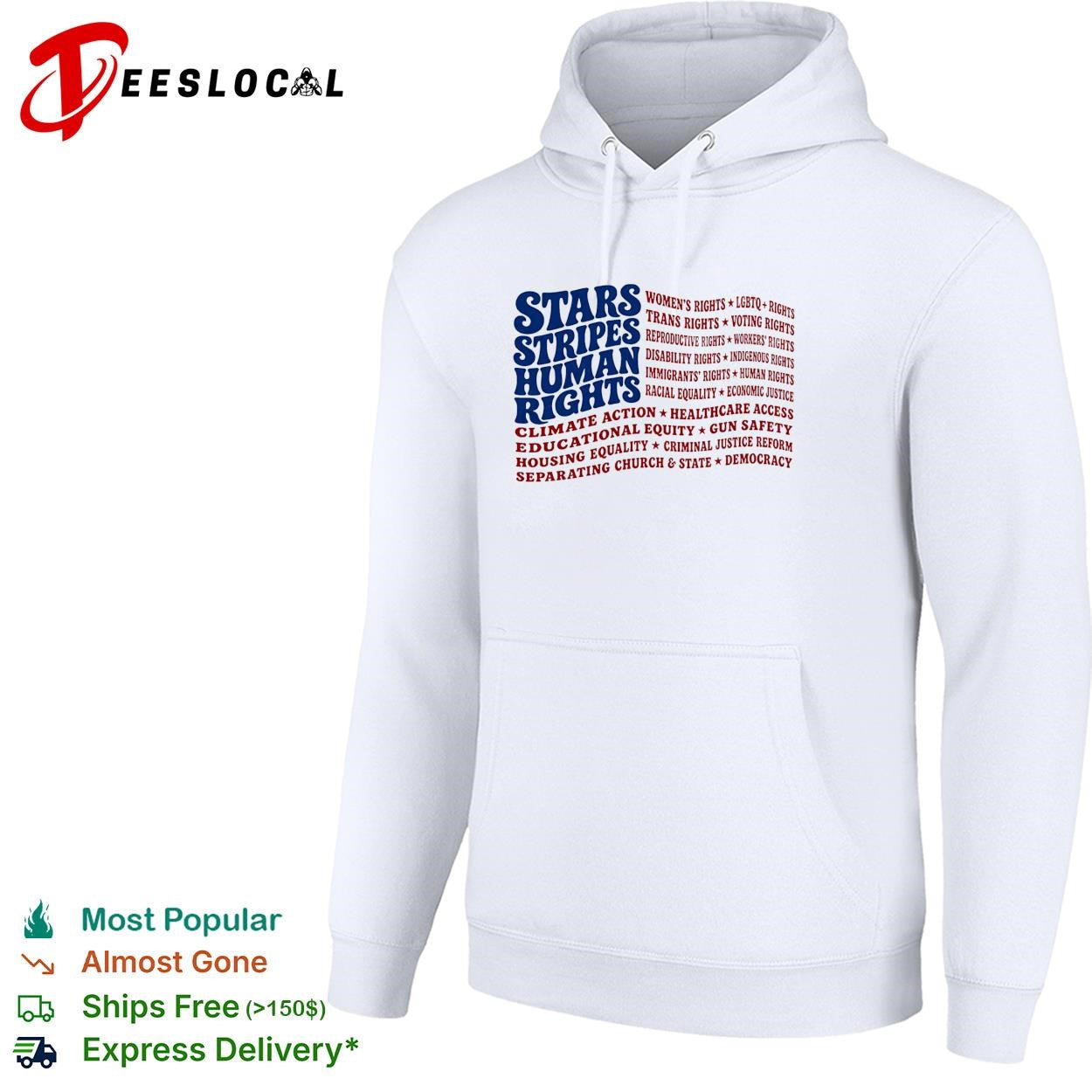 Stars and stripes and human rights USA flag liberal patriotic equal rights shirt