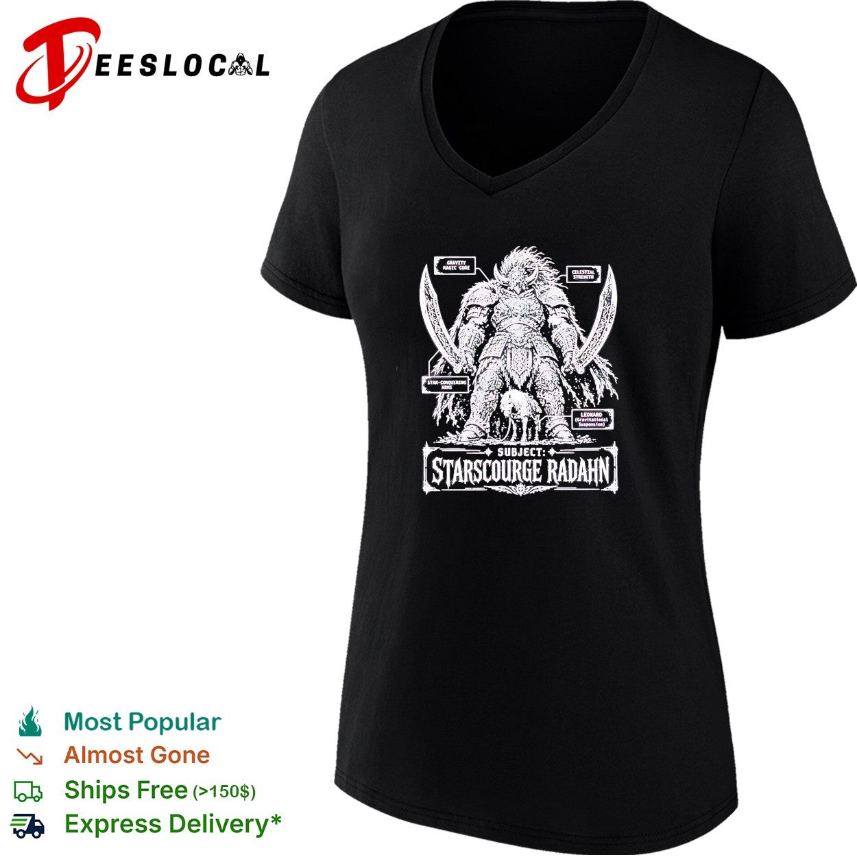 Starscourge Radahn Anatomy Chart Gravity Magic Core shirt