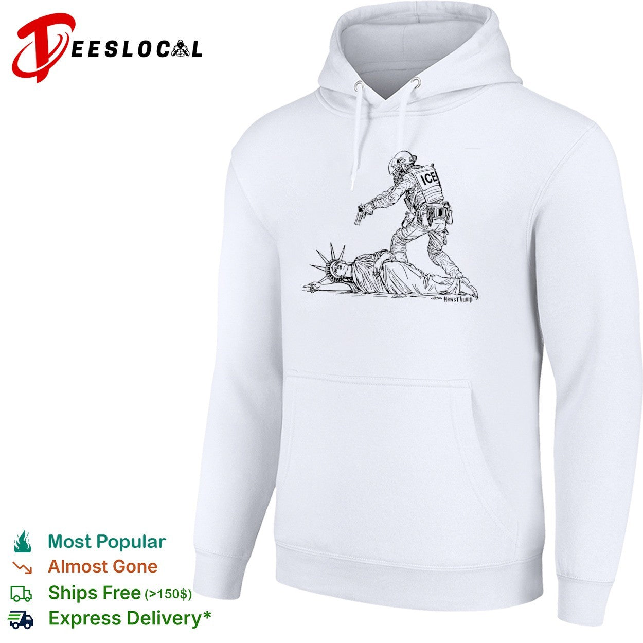 Statue of Liberty ICE agent stepping gun NewsThump shirt