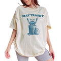 Stay Trashy Vintage Tee, Retro Funny Raccoon Graphic Tee Women, Trashy Raccoon Meme Shirts, Vintage Funny Raccoon Shirt,...