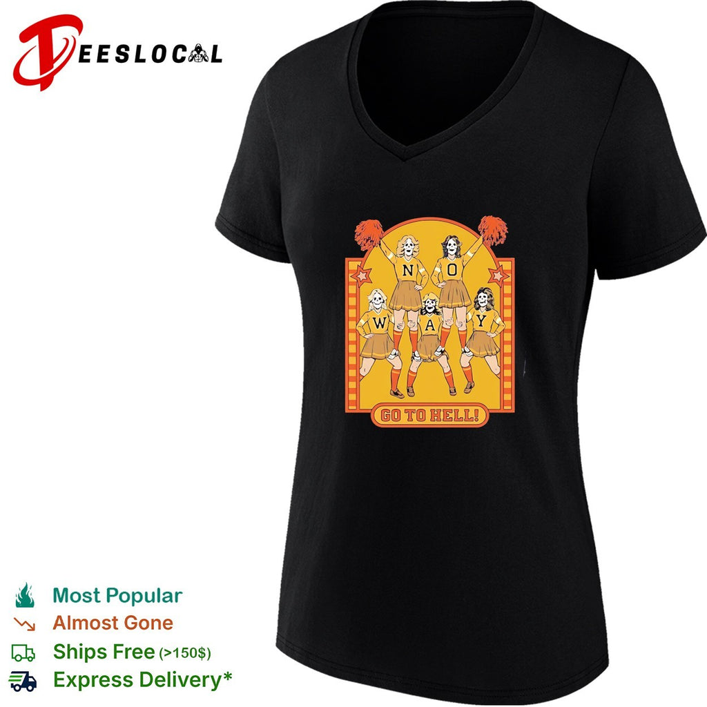 Steven rhodes no way go to hell skeleton cheerleaders vintage shirt