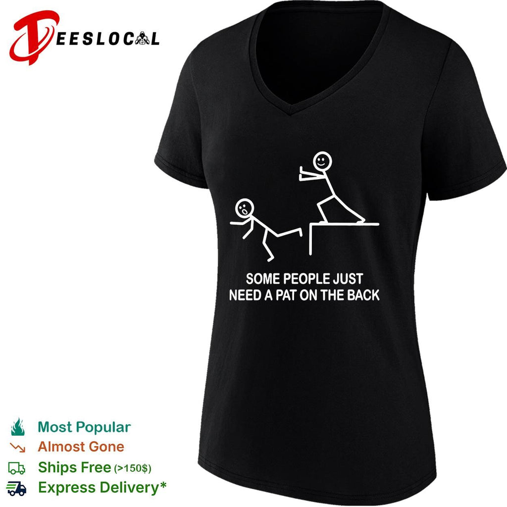 Stick figure some people just need a pat on the back cliff push shirt