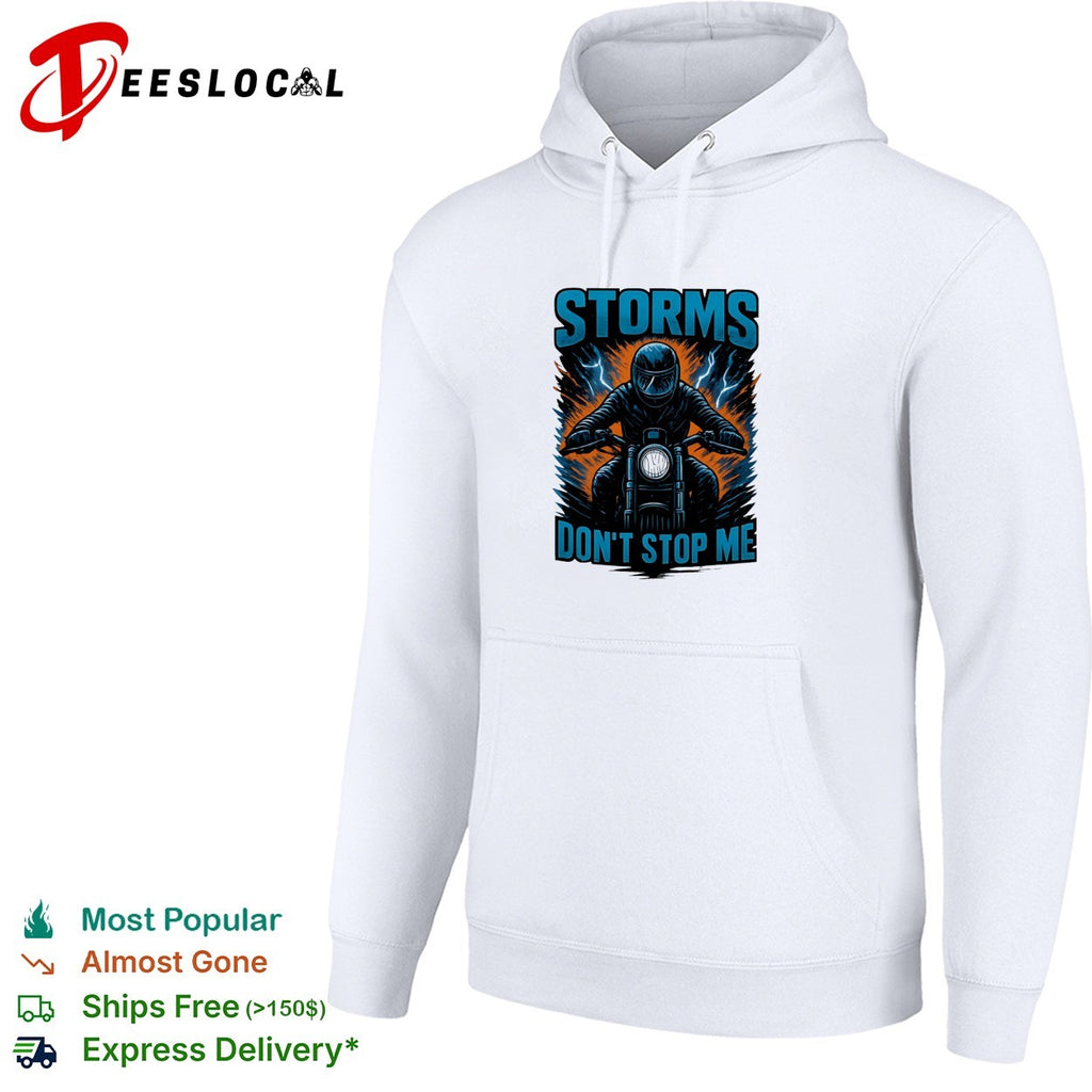 Storms don’t stop me motorcycle lightning shirt