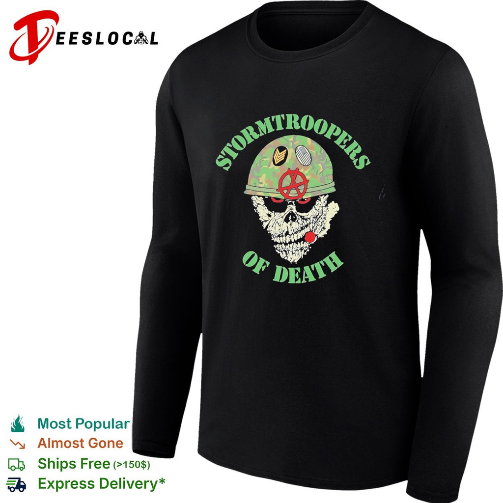 Stormtroopers of death sod military skull helmet thrash metal shirt