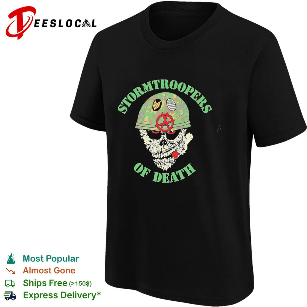 Stormtroopers of death sod military skull helmet thrash metal shirt