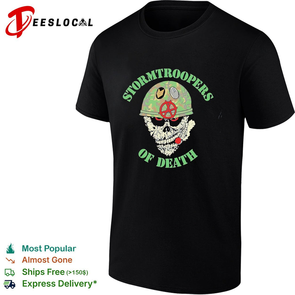 Stormtroopers of death sod military skull helmet thrash metal shirt