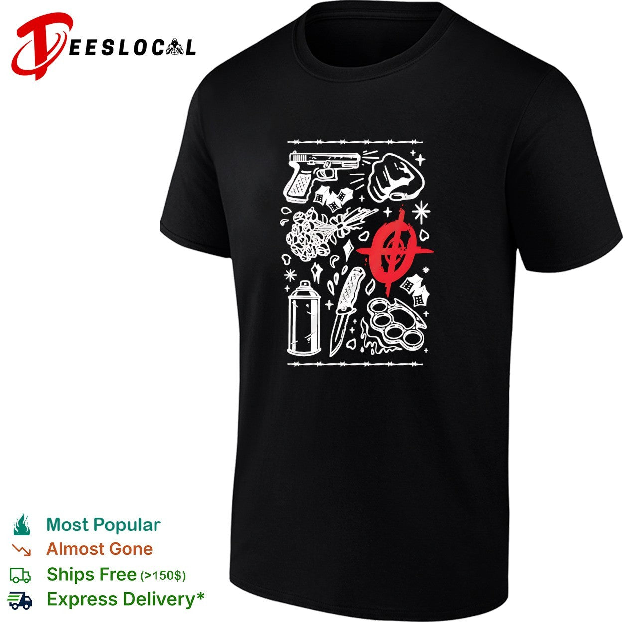 Street life tattoo symbols flash art shirt