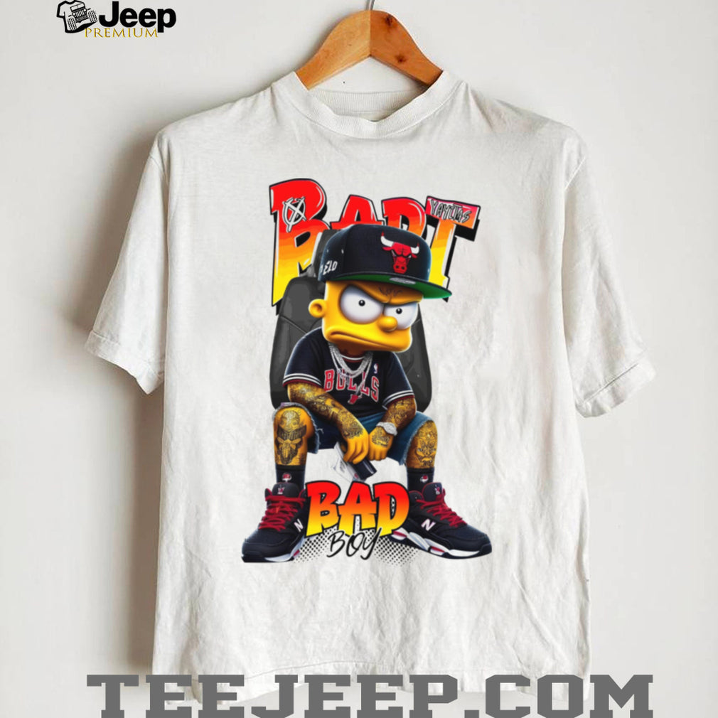 Streetwear Bart Simpson X Chicago Bulls Bad Boy Hypebeast Graphic Tee