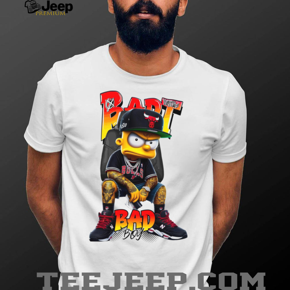 Streetwear Bart Simpson X Chicago Bulls Bad Boy Hypebeast Graphic Tee