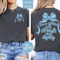 Strength and Dignity Comfort Colors, Religious Women's Tee, Cute Coquette Women's Tshirt Hoodie, Sweatshirt | CiraTrend.com