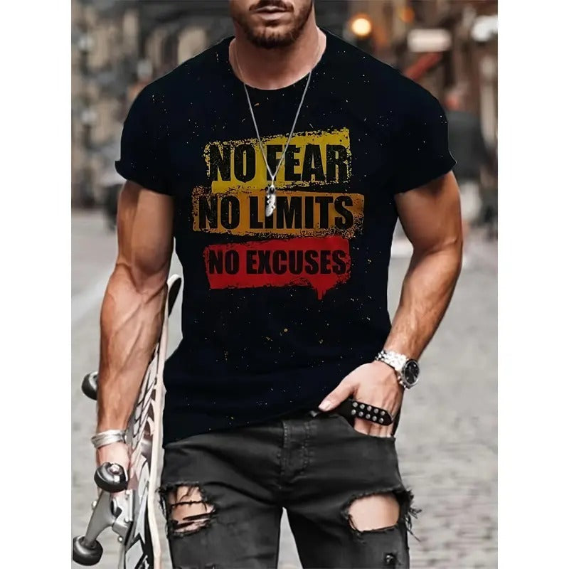 Stylish Crew Neck Graphic T-Shirts for Men - Soft, Breathable, Exquisite Letter Prints, Trendy Casual Daily Wear for Summer