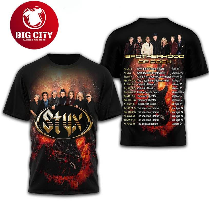 Styx Brotherhood Of Rock Two Sided Shirt