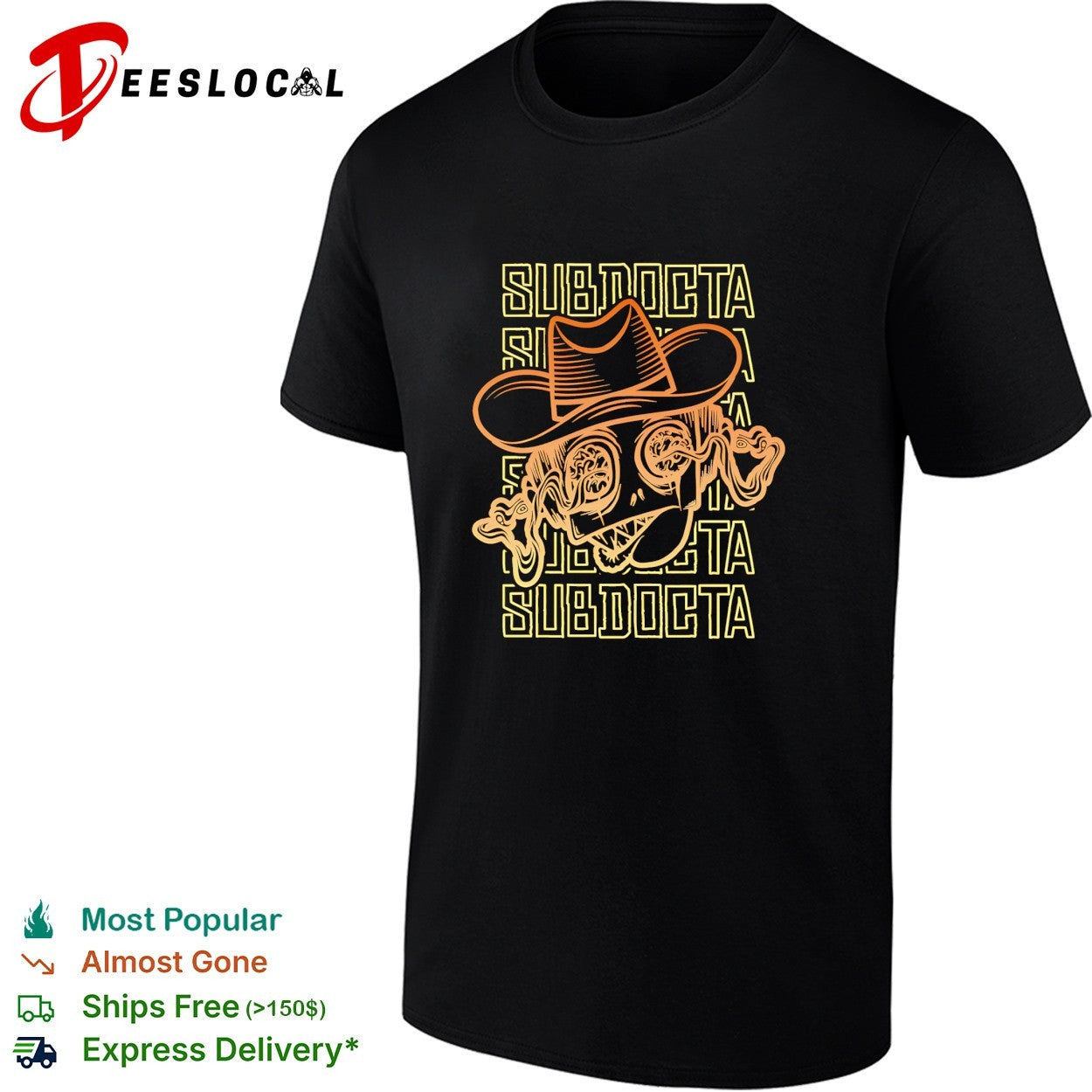 Subdocta cowboy hat head smoking shirt
