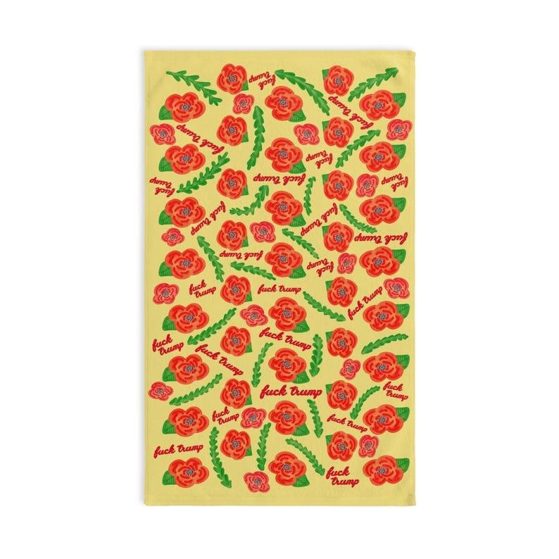 Subtle Red Poppies on Yellow Hand Towel Trump Gift T-Shirts, Hoodie, Sweatshirt | CiraTrend.com