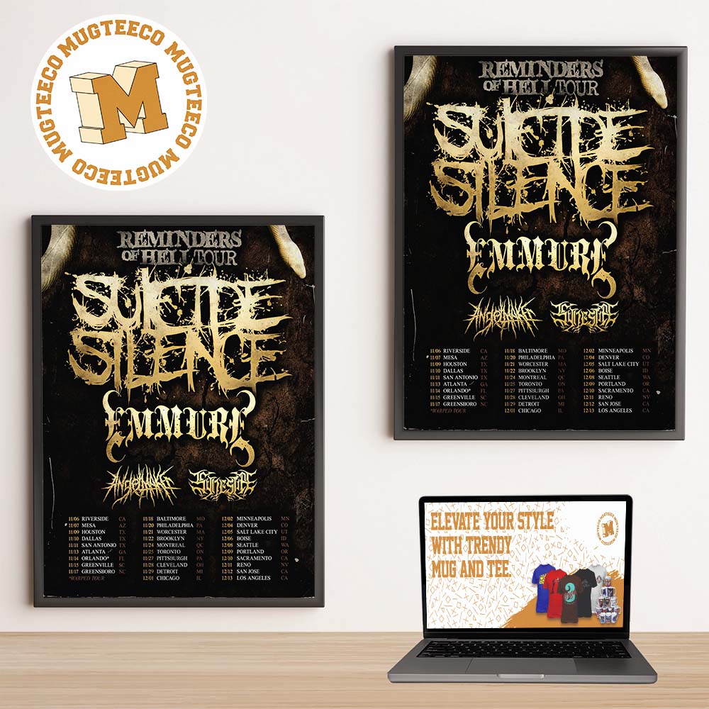 Suicide Silence Reminders of Hell Tour California 2026 Home Decor Poster Canvas