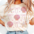 Summer Clam Coquette T-shirt, Summer Vibes Pink Clam sweatshirt, Summer Beach Shirt, Summer Shirt, Retro Summer...