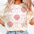 Summer Clam Coquette Tshirt, Summer Vibes Pink Clam Shirt, Summer Beach Shirt, Trending Tee Hoodie, Sweatshirt