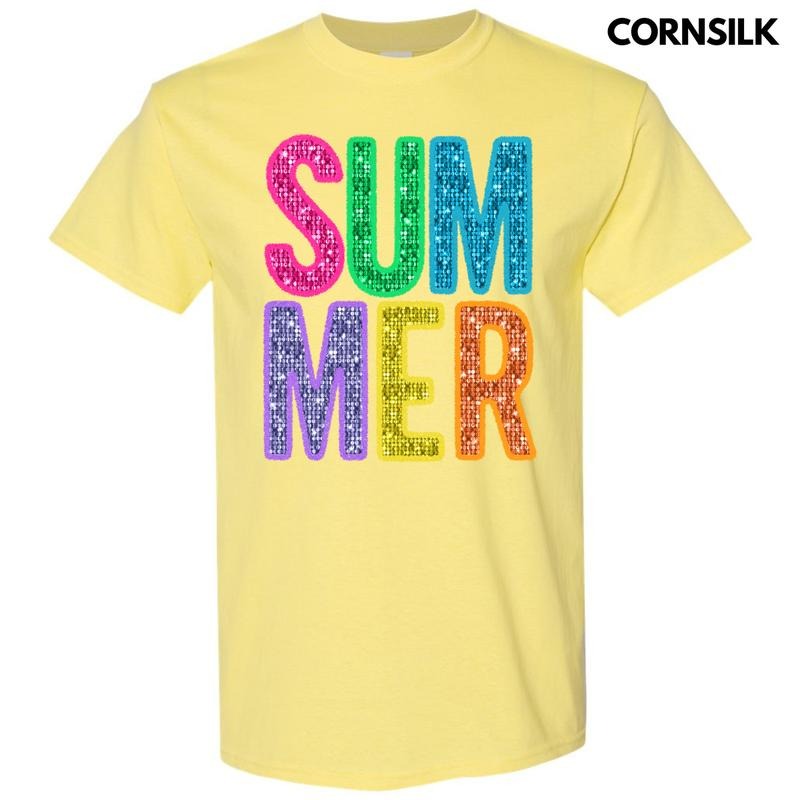Summer Faux Sequin Gildan Short Sleeve T-Shirt 'NLB Hoodie, Sweatshirt | CiraTrend.com