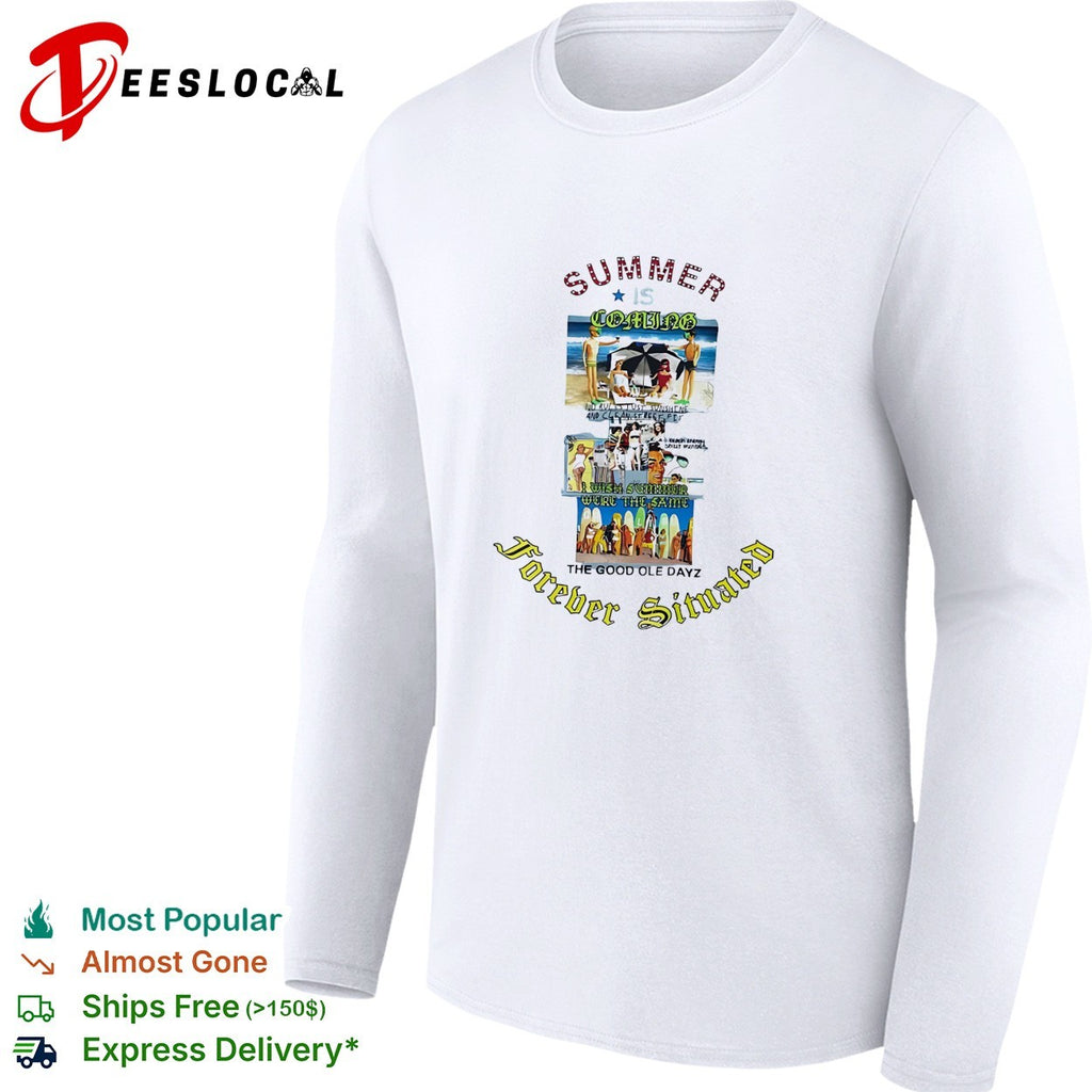 Summer is coming forever situated beach collage shirt