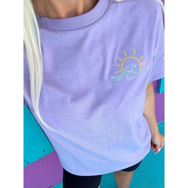 Sunrise Embroidered Tee - Project Save The Tees Hoodie, Sweatshirt | CiraTrend.com