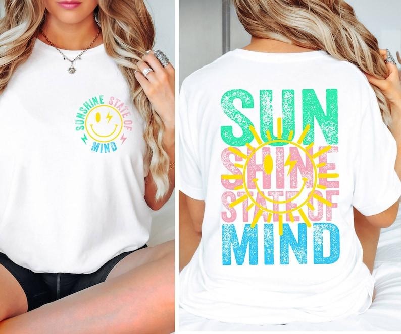 Sunshine State Of Mind T-Shirt, Retro Summer Shirt, Popular Trendy Summer Shirt, Sunshine Shirt, Preppy Summer Shirt,...