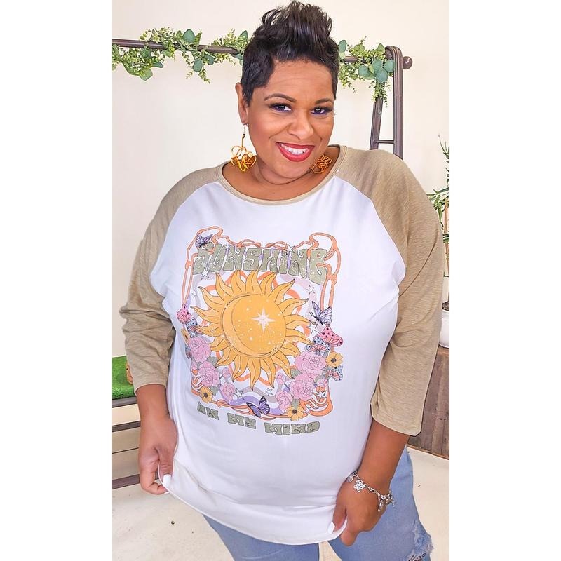 Sunshine on My Mind Graphic Raglan T-Shirts, Hoodie, Sweatshirt | CiraTrend.com