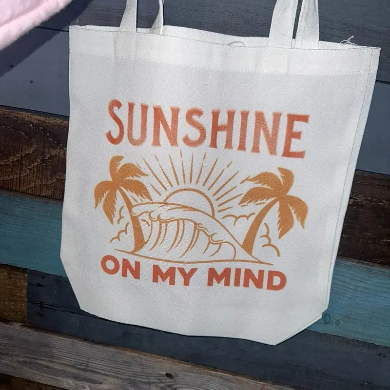 Sunshine on my mind beach tote bag, versatile and stylish