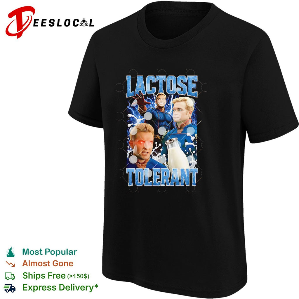 Superhero parody lactose tolerant milk shirt